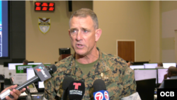 General Francis Donovan, jefe del Comando Sur de EEUU, durante rueda de prensa este miércoles en Miami. (OCB)