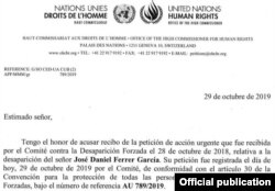 ONU demanda 'suerte y paradero' de José Daniel Ferrer