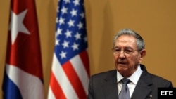 Raúl Castro durante la visita a Cuba del presidente de Estados Unidos Barack Obama.