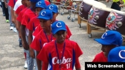 Equipo cubano que compite en la Copa Mundial de Béisbol WBSC Sub-12.