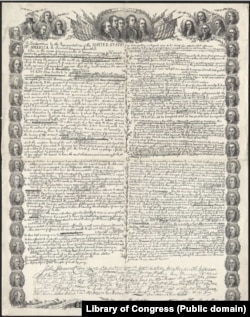 Facsímil del borrador original de la Declaración de Independencia, aprobada por el Congreso General reunido el 4 de julio de 1776.