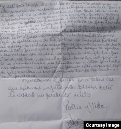 Carta desde prisión de Mackyanis Román, prisionera política del 11J