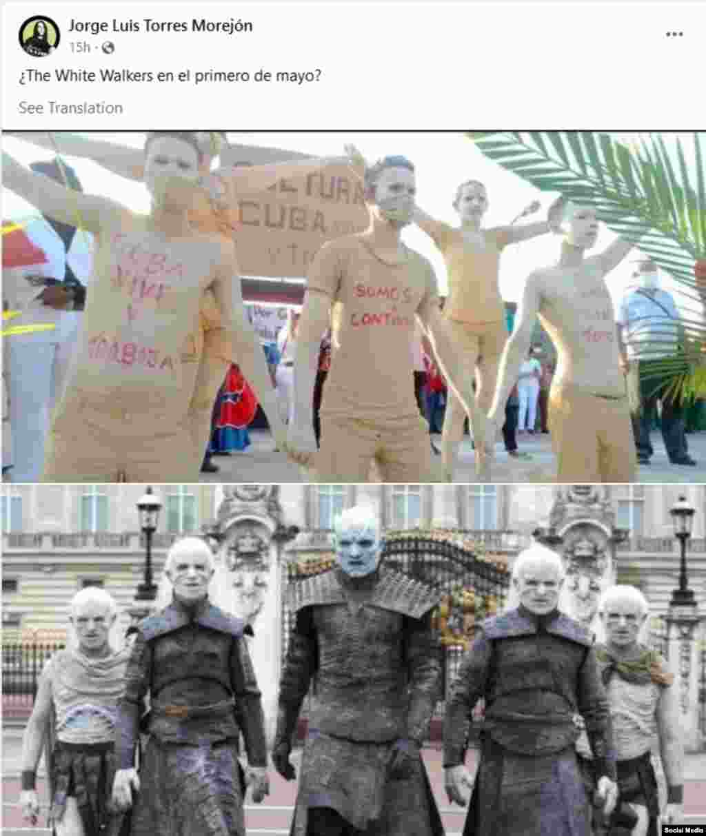 &quot;&#191;The White Walkers en el primero de mayo?&quot;, pregunta en Facebook Jorge Luis Torres Morej&#243;n.