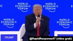 El presidente Donald Trump en el Foro Económico Mundial, en Davos, Suiza.