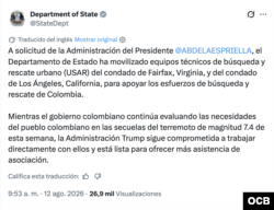 Cuenta X Departamento Estado EEUU