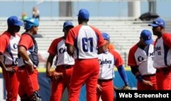 Vegueros con el uniforme del equipo Cuba.
