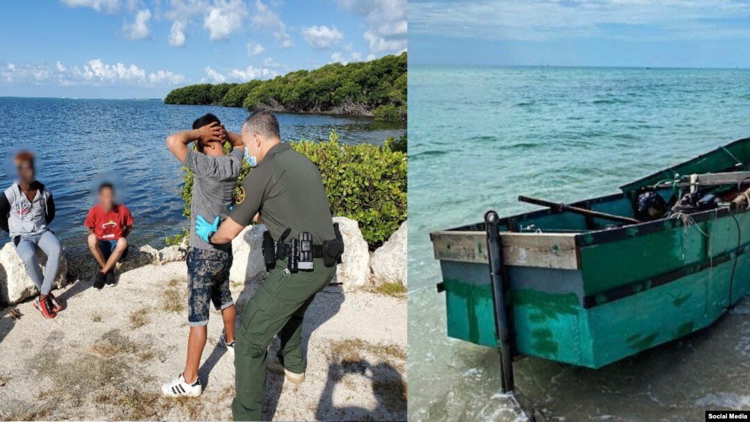 Inmigrantes cubanos en Islamorada, Florida.