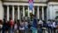 Estudiantes de la Universidad de La Habana en un acto político el 3 de noviembre de 2022.