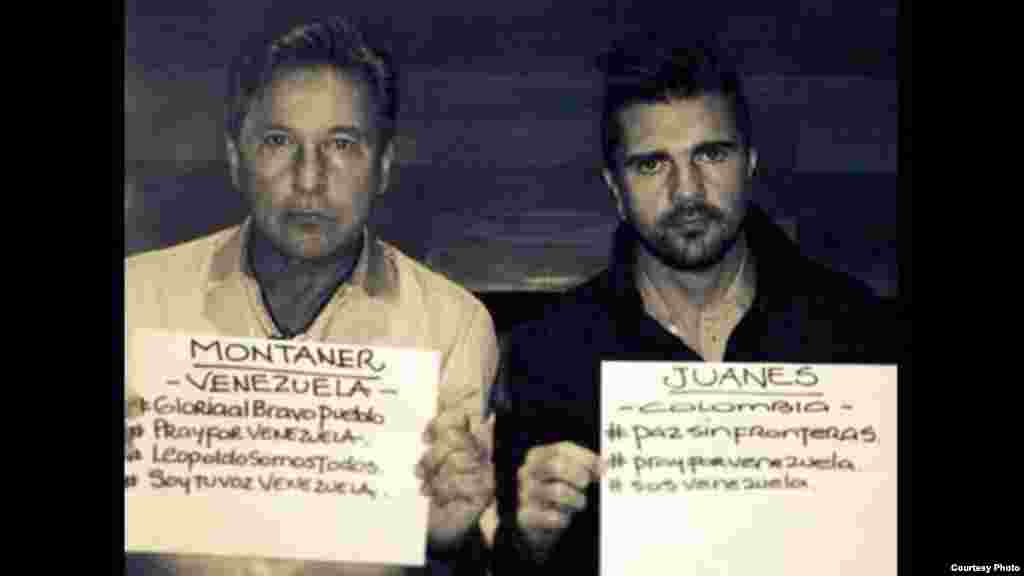 Los cantantes Ricardo Montaner y Juanes también pidieron en las redes sociales por la paz en Venezuela.