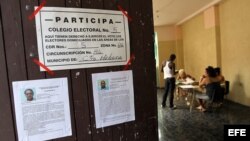 Un colegio electoral en La Habana (Cuba).