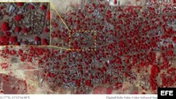 Fotografía de satélite de DigitalGlobe tomada el 2 de enero de 2015 y facilitada por Amnistía Internacional el jueves 15 de enero de 2015. Muestra el estado de la localidad de Baga en Nigeria antes del ataque de Boko Haram la semana pasada. 