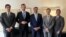El subsecretario de Estado de EEUU para Asuntos del Hemisferio Occidental, Juan Pablo Segura (2do, de izq. a der.), junto al canciller venezolano Félix Plasencia.