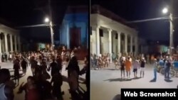 Protestas en la noche de este lunes, 10 de octubre, en Bejucal. (Captura de video/Facebook)