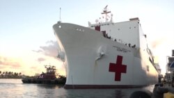 Buque hospital de la Armada de EEUU zarpa de Miami