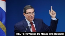 Bruno Rodríguez, ministro de Relaciones Exteriores de Cuba, en conferencia de prensa el 19 de octubre de 2022.