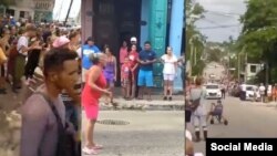 Imágenes de protestas que ocurrieron en La Habana durante de los prolongados apagones del 2022.