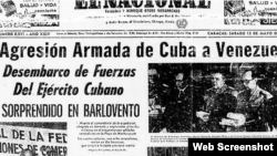 Edición del periódico El Nacional sobre la invasión cubana a Machurucuto