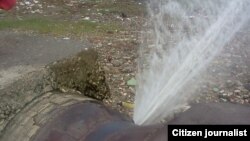 Reporta Cuba derroche de agua por roturas. Foto: Yoel Bencomo (cortesía).