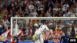 Gol de Sergio Ramos que iguala el marcador a un gol con el Atlético Madrid en la final de la Liga de Campeones