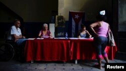 Un colegio electoral en Cuba.