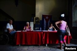 Un colegio electoral en Cuba.