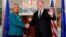 Mike Pompeo recibió a Federica Mogherini en el Departamento de Estado el 18 de junio.