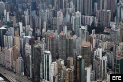 Vista aérea de Hong Kong.