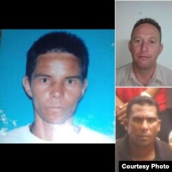 Opositores de la ADO detenidos (Izq. a der): Misael A. Fabré, JUlio C. Alvarez (arriba) e isael Poveda.