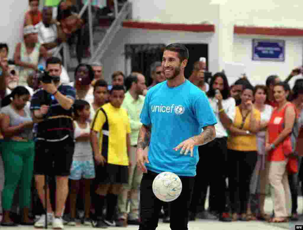 Sergio Ramos se encuentra en Cuba como embajador de buena voluntad de Unicef.