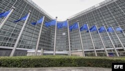 Vista de la fachada de la sede de la Unión Europea en Bruselas