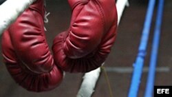 Foto de archivo de guantes de boxeo.