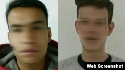 Imagen distorsionada de los dos detenidos. (Foto: Teleamazonas)