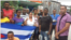 Al centro, con pulóver negro, el opositor Yoanni Beltrán Gamboa.