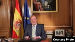 Juan Carlos cuando leía su mensaje a los españoles 