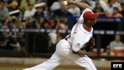 Aroldis Chapman, lanzador zurdo de los Rojos de Cincinnati. 