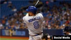 Kendrys Morales. Tomado de la cuenta oficial @BlueJays.