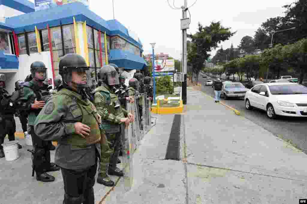 Presencia militar en Táchira, estado fronterizo de Colombia en el oeste del país y donde en los últimos días se han registrado fuertes protestas contra las políticas del Gobierno.