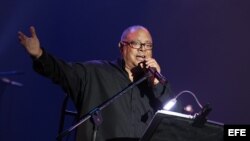 El cantautor cubano Pablo Milanés ofrece un concierto hoy, domingo 19 de mayo de 2013, en el teatro Kalr Marx de La Habana (Cuba). 