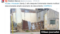Reporta Cuba después de Sandy. Foto: @alarconunpacu.
