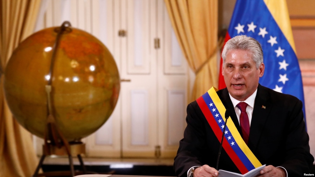 Miguel Díaz-Canel en el Palacio de Miraflores el 30 de mayo de 2018. REUTERS/Marco Bello