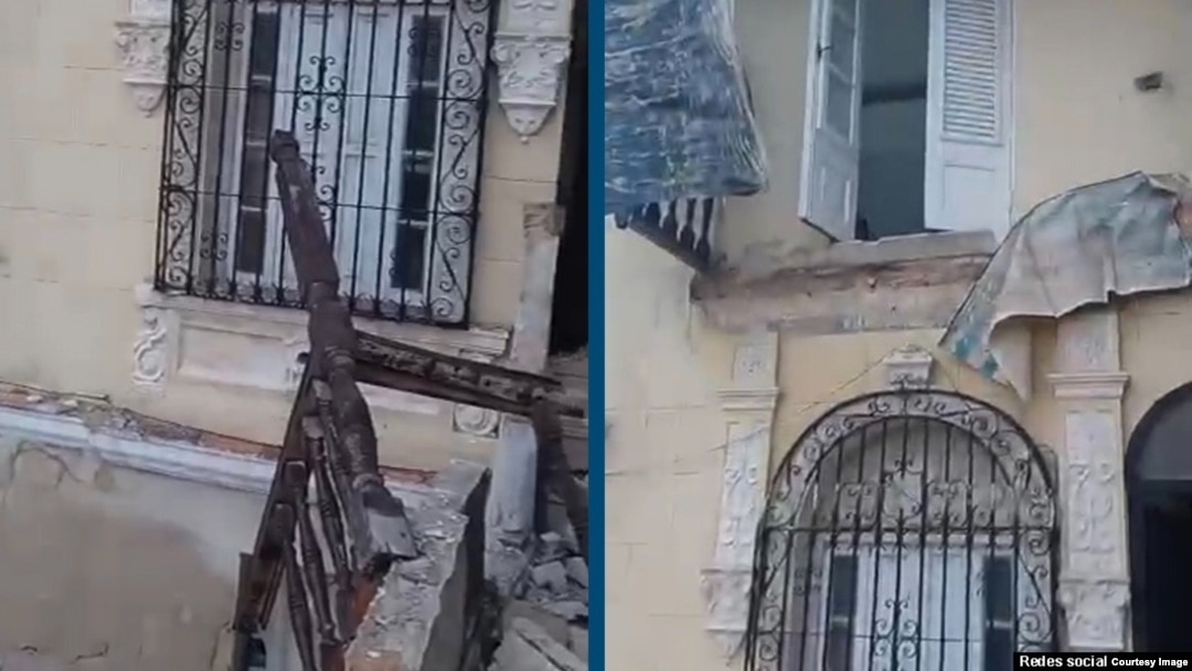 Captura de pantalla de un video que muestra el derrumbe de un edificio en el Vedado, en La Habana, donde una persona murió, informaron familiares. 