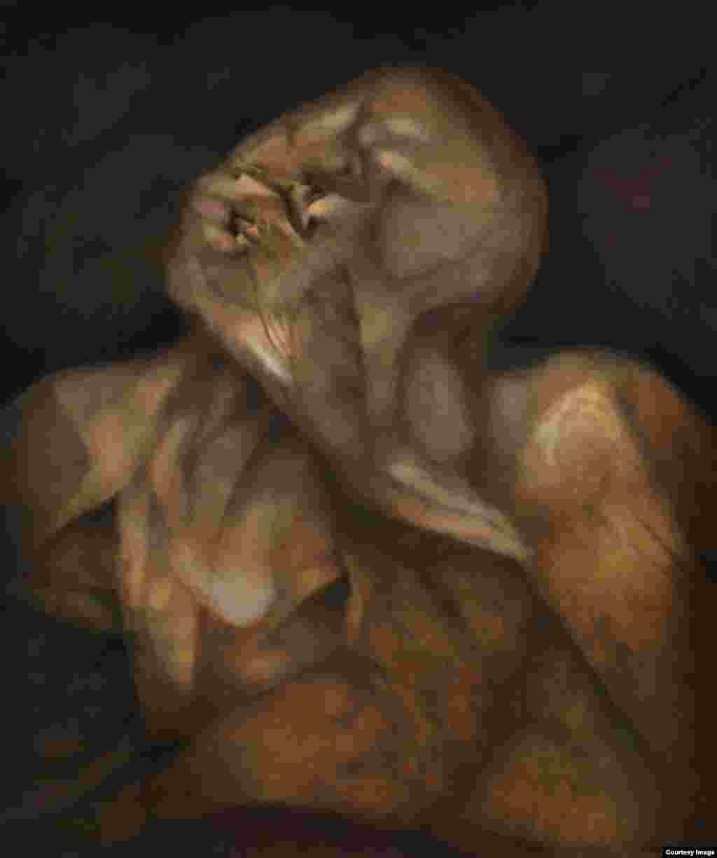 Rafael Soriano. "Angustia del olvido (The Anguish of Oblivion)", 1996. Oil on canvas/óleo sobre lienzo 36 x 30 inches (91.4 x 76.2 centímetros). Rafael Soriano Family Collection/Colección de la Familia Rafael Soriano.