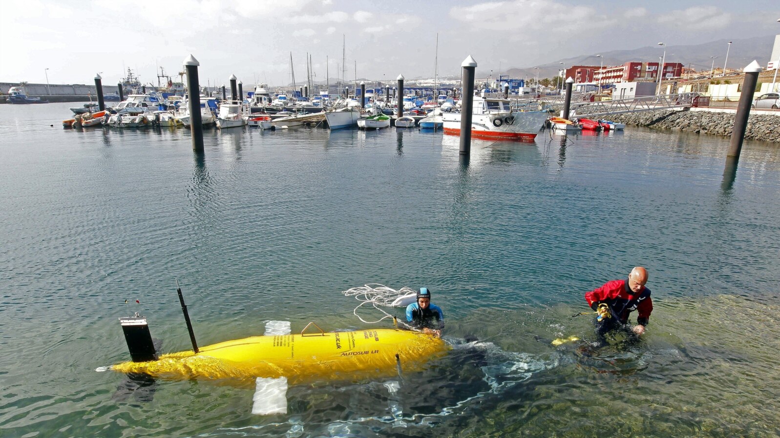 Foto de archivo de un vehículo submarino no tripulado (AUV).