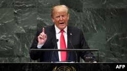 Donald Trump pronuncia su discurso ante Naciones Unidas. 