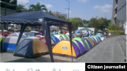 @gresplandor jóvenes plantados frente a la sede de la ONU en Caracas 