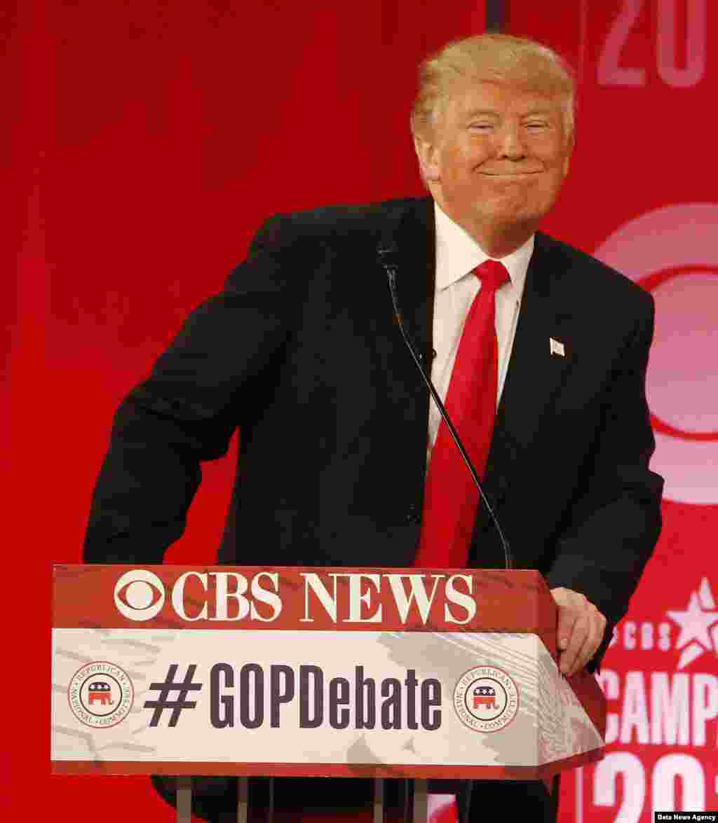 El candidato republicano Donald Trump en el debate de Greenville, Carolina del Sur. 