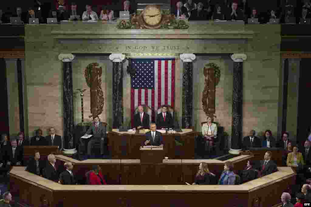 Obama durante el discurso ante el Congreso. 