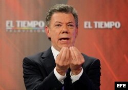 Foto de archivo del candidato presidente de Colombia, Juan Manuel Santos.