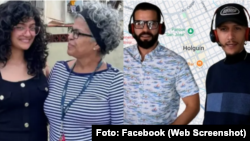 Anna Bensi junto a su madre, Ernesto Ricardo Medina y Kamil Zayas Pérez, integrantes de El 4Tico