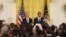 El presidente de EE.UU., Barack Obama, y el vicepresidente estadounidense, Joe Biden, ofrecen un discurso hoy, jueves 13 de junio de 2013, en la Casa Blanca en Washington (DC, EE.UU.) durante un evento con la comunidad gay y lesbiana